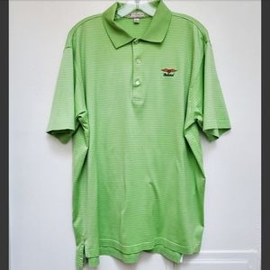🏠 Peter Millar Polo Style Green & White  Golf Shirt
